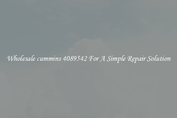 Wholesale cummins 4089542 For A Simple Repair Solution