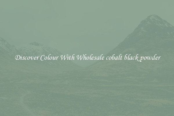 Discover Colour With Wholesale cobalt black powder