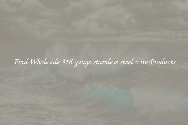 Find Wholesale 316 gauge stainless steel wire Products