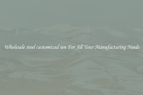 Wholesale steel customized ten For All Your Manufacturing Needs