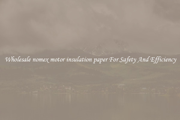 Wholesale nomex motor insulation paper For Safety And Efficiency