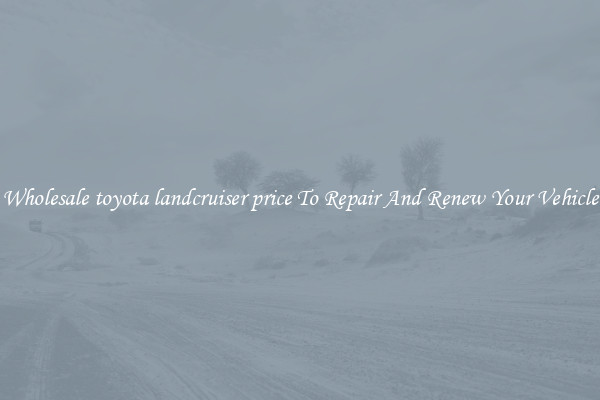 Wholesale toyota landcruiser price To Repair And Renew Your Vehicle