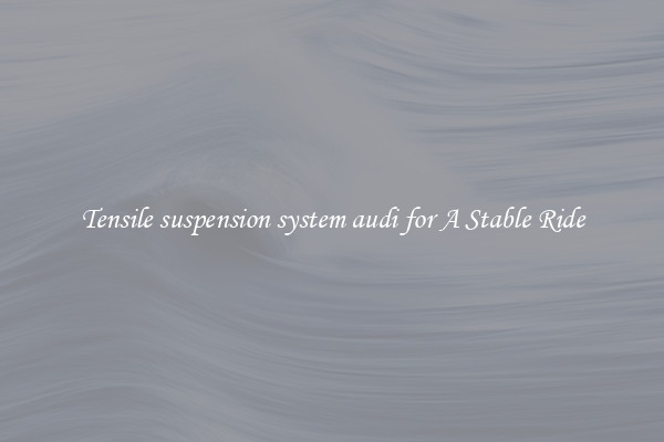 Tensile suspension system audi for A Stable Ride